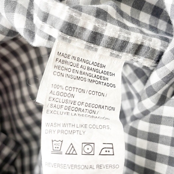 Izod gray/white plaid print men's long sleeve button down shirt - Picture 4 of 5